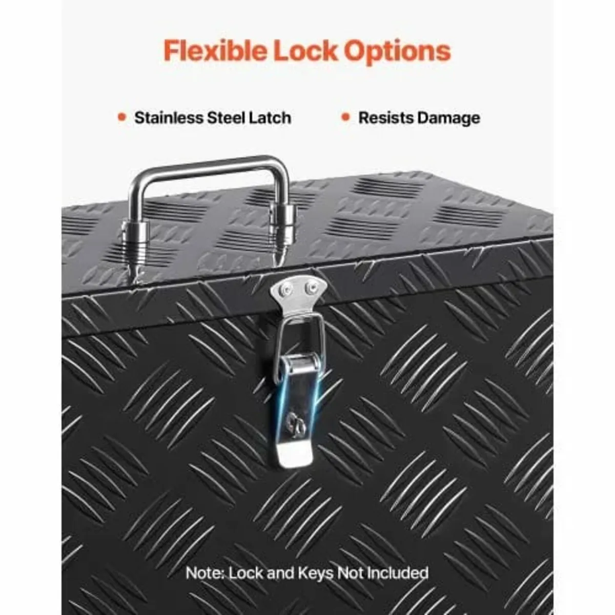 Heavy Duty Aluminum Truck Bed Tool Box, Stripes Pl - Image 4