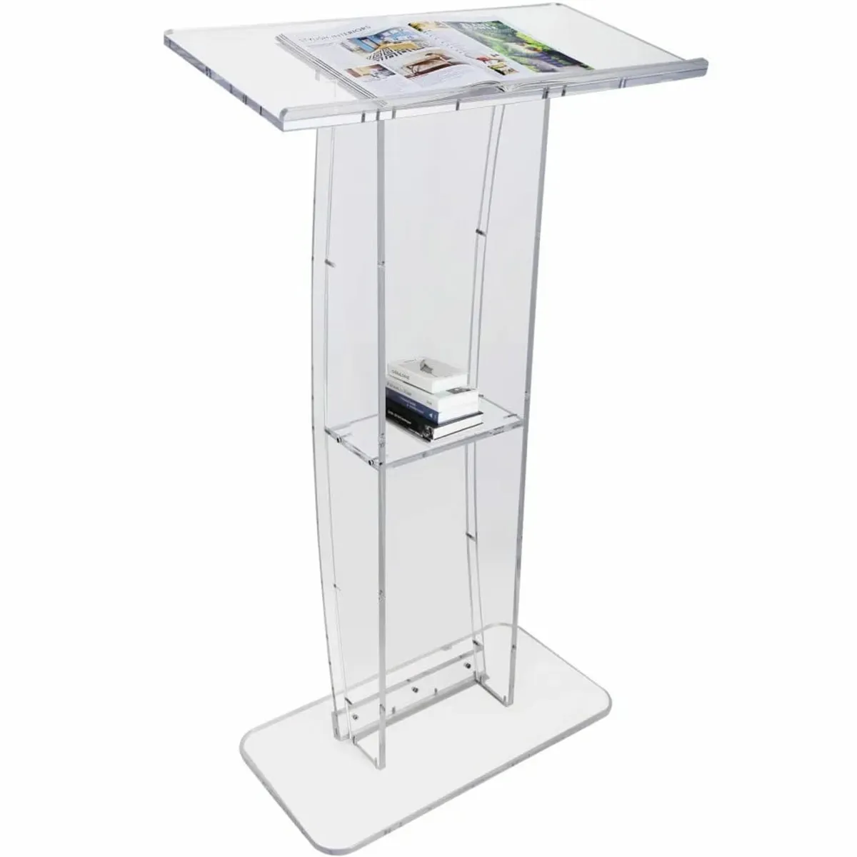 Podium, 119 cm Tall, Clear Acrylic Podium Stand wi - Image 1