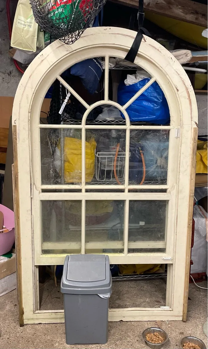 Sliding Sash Arch Window - Teak - Image 1