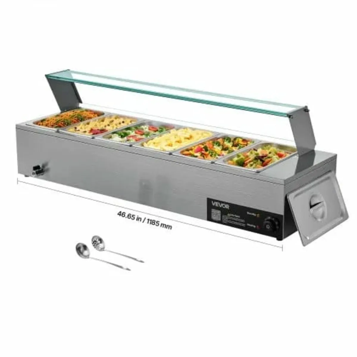 Commercial Food Warmer, 1500W Electric Stainless S - Image 1