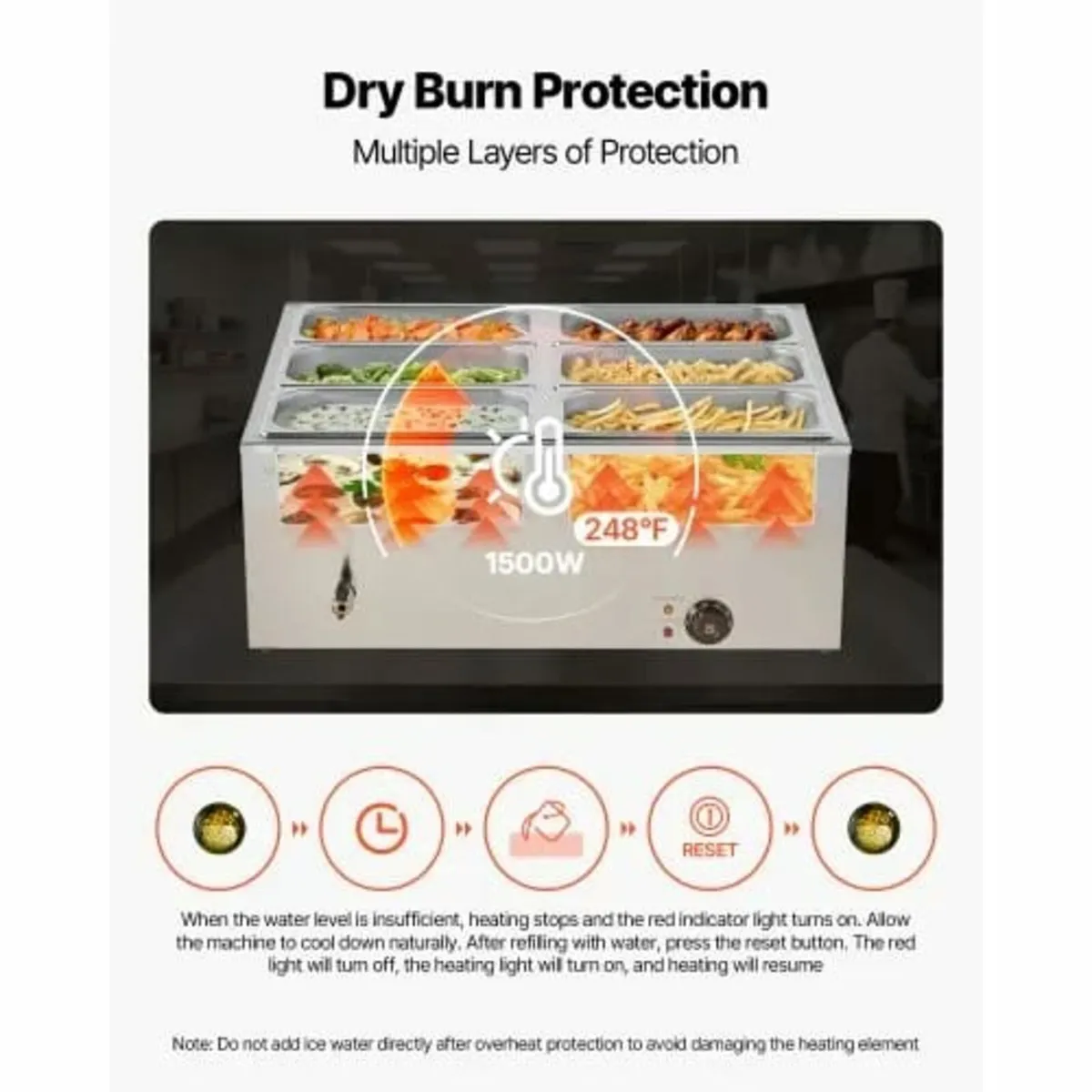 Commercial Food Warmer, 1500W Electric Stainless S - Image 4