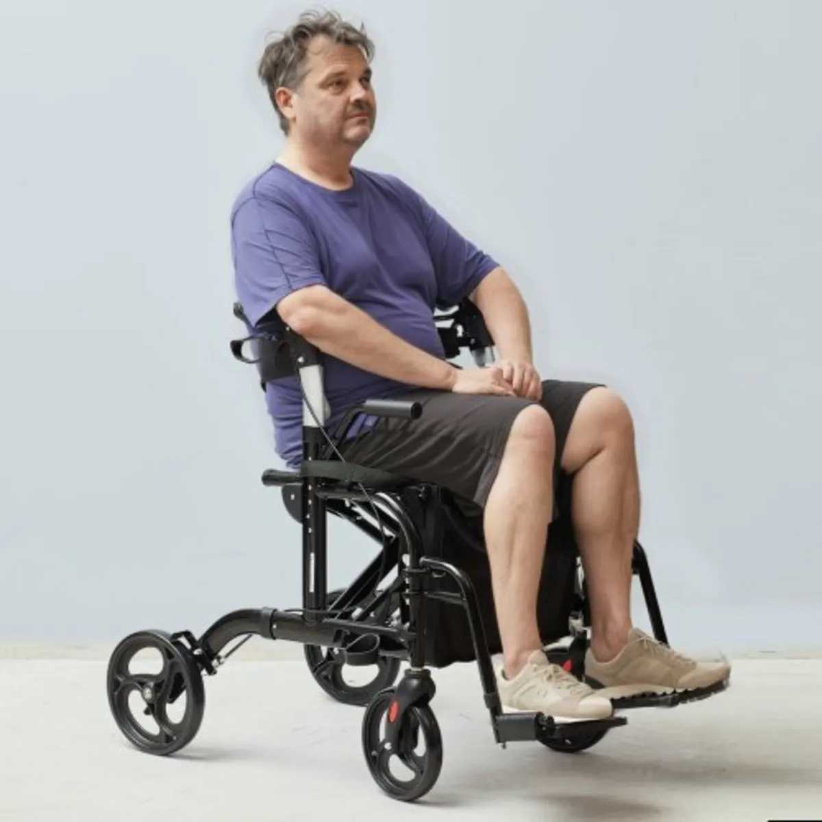 2 in 1 Rollator Walker & Transport Chair for Senio - Image 4
