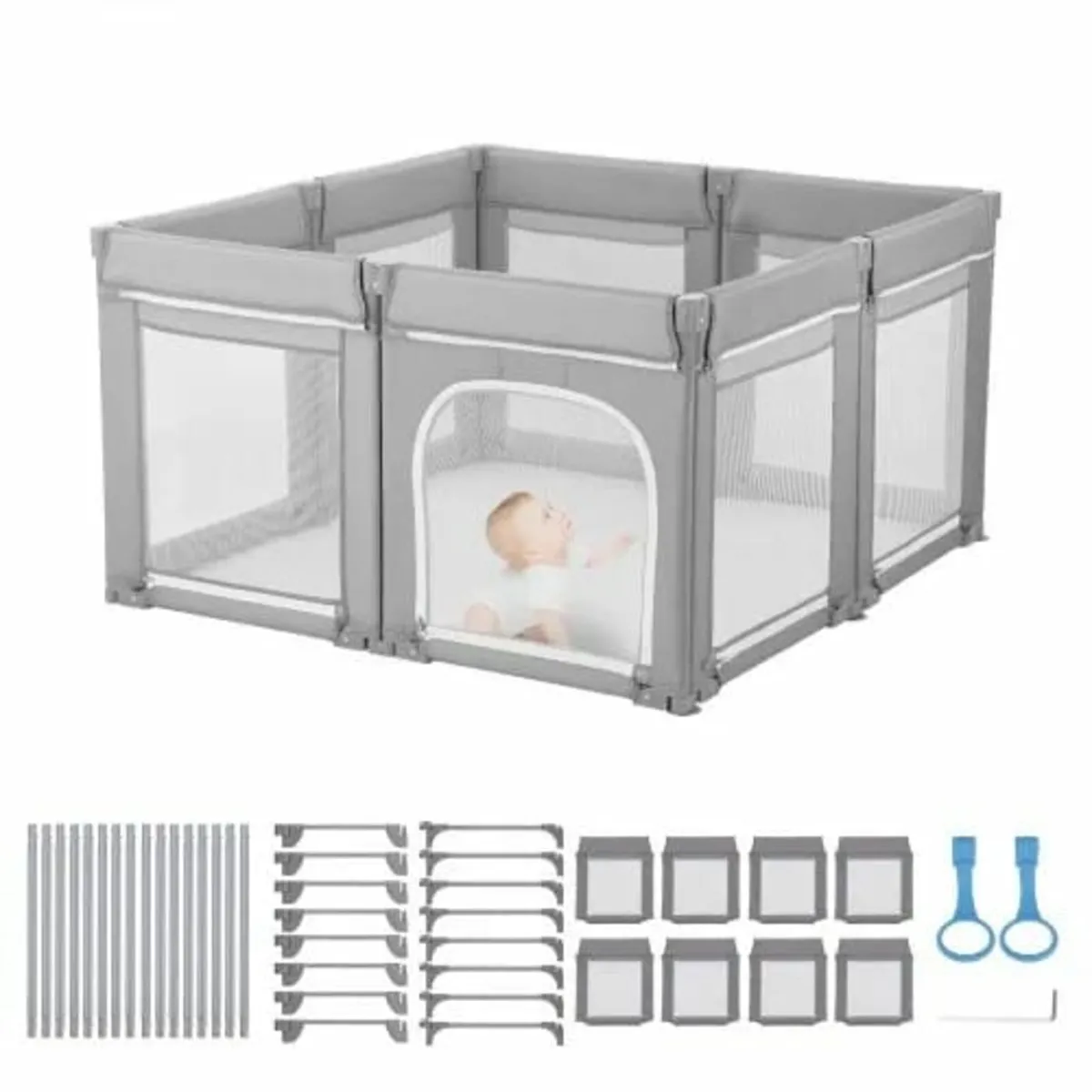Baby Playpen, 1200 x 1200mm Foldable Toddlers Play - Image 1