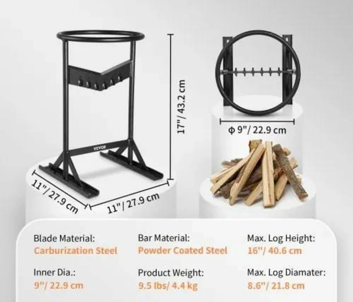 Wood Splitter, XL Log Splitter for 21.8 cm Dia. Wo - Image 4