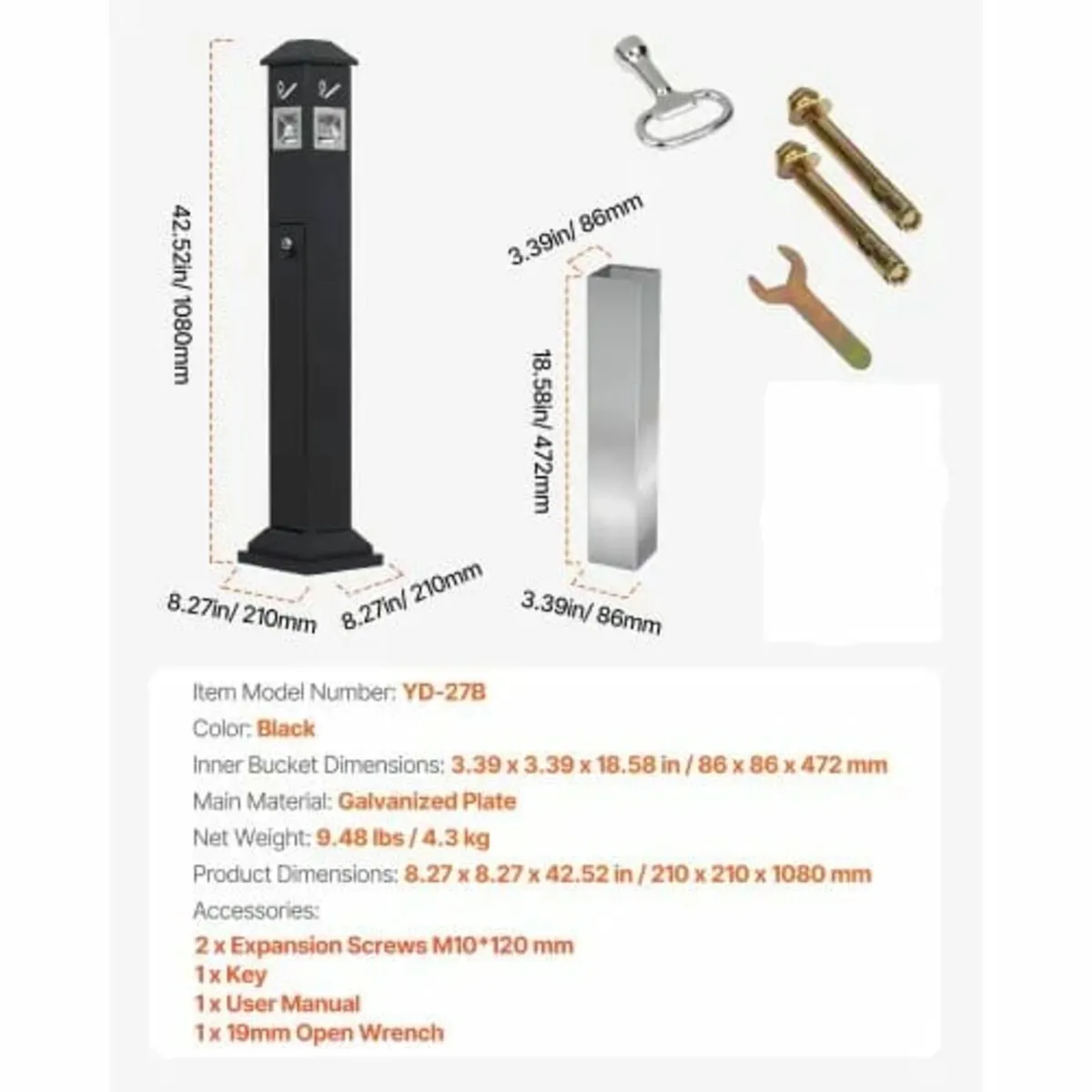 Cigarette Butt Receptacle, Weatherproof Cigarette - Image 3