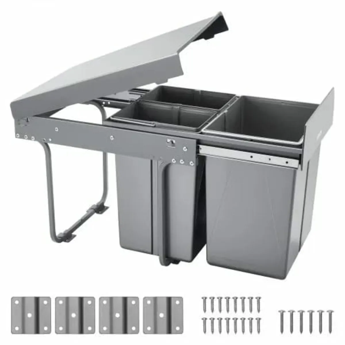 Trash Can for Kitchen Cabinets, 20+10+10L Double U - Image 1