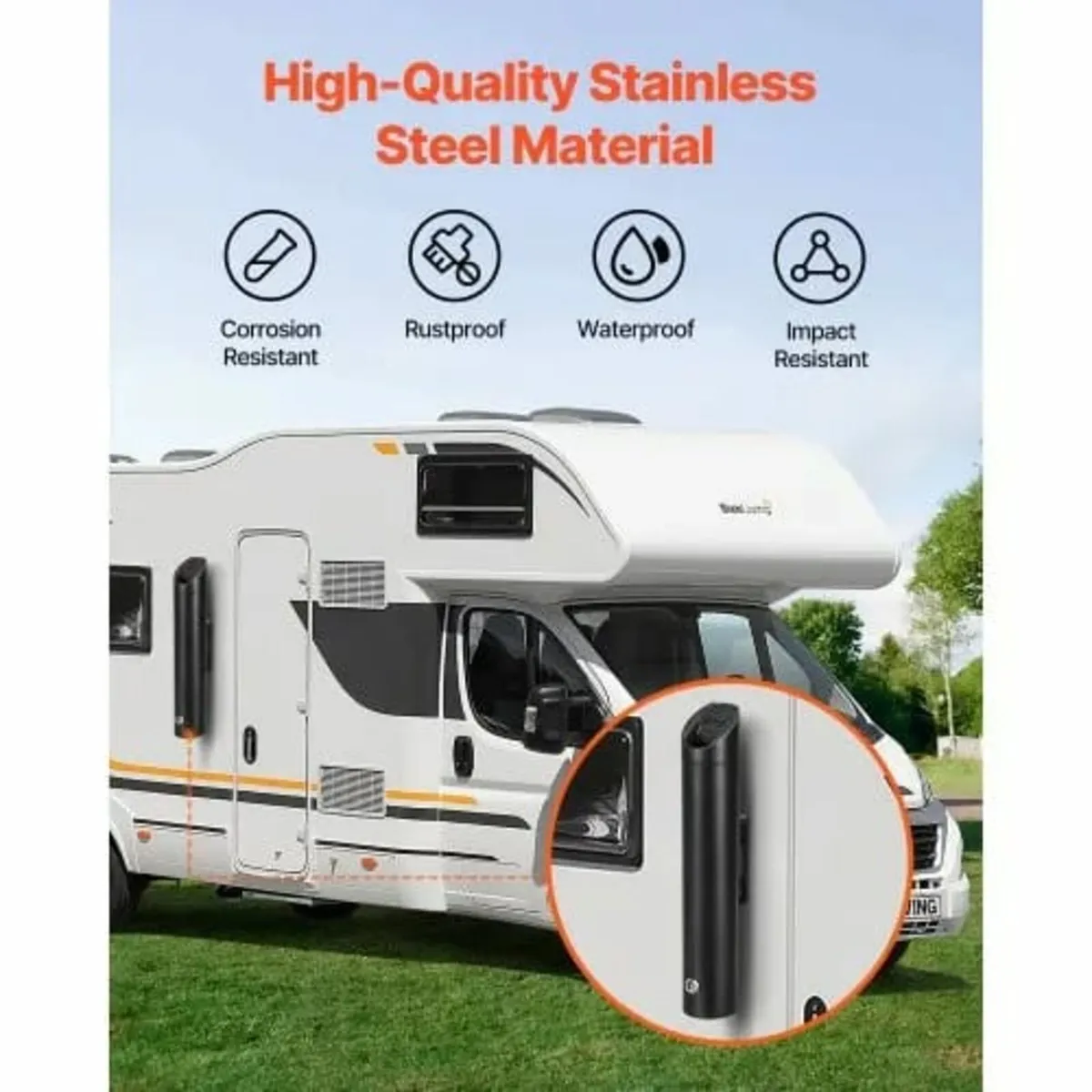 Cigarette Butt Receptacle, Stainless Steel Cylinde - Image 2