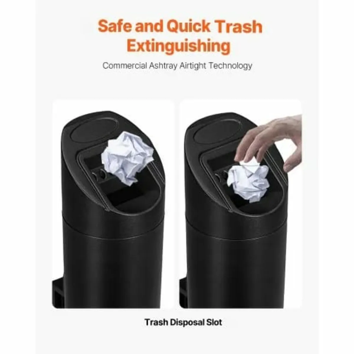 Cigarette Butt Receptacle, Stainless Steel Cylinde - Image 3