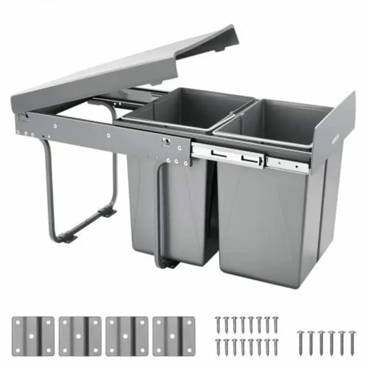 Pullout Trash Can for Kitchen Cabinets, 20Lx2 Doub - Image 1