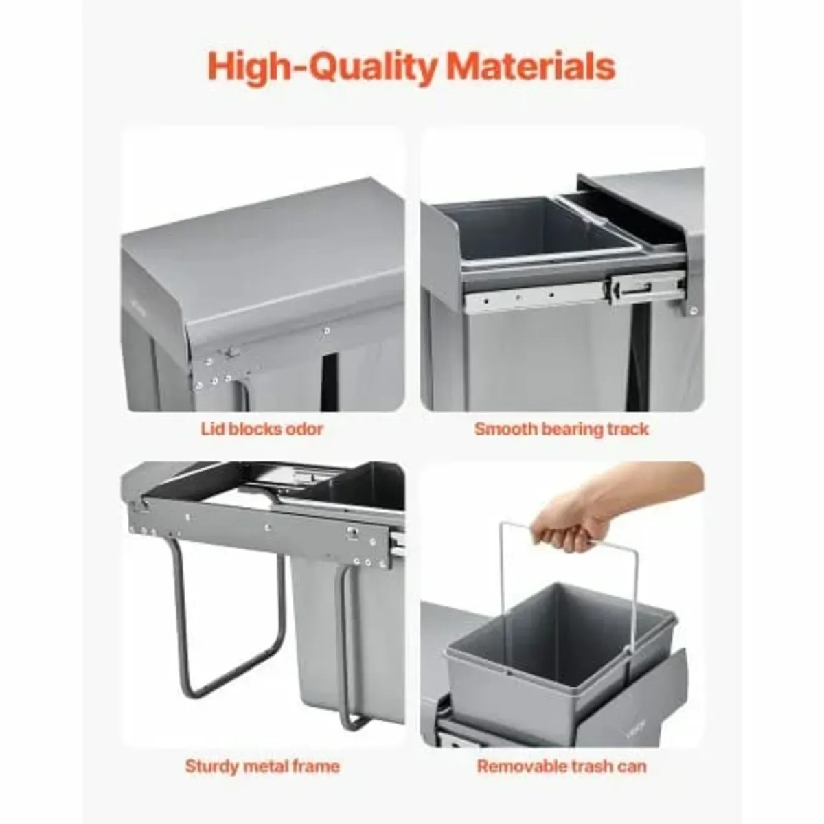 Pullout Trash Can for Kitchen Cabinets, 20Lx2 Doub - Image 2