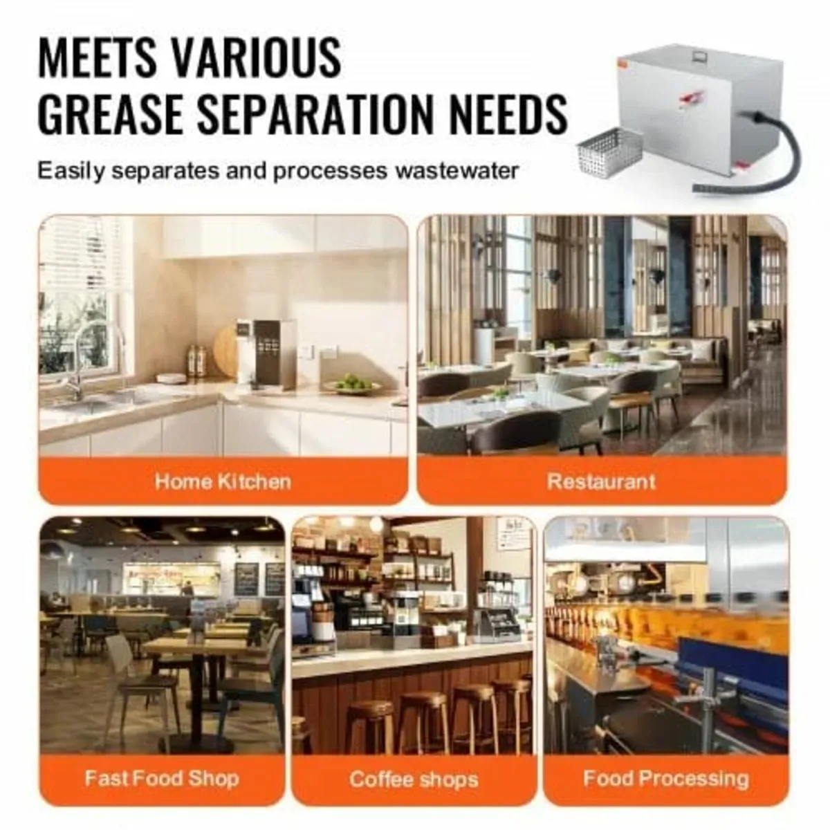 Commercial Grease Trap, 40 LBS Grease Interceptor, - Image 4