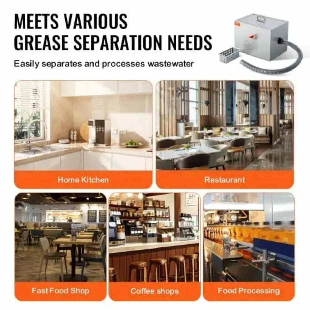 Commercial Grease Trap, 3.6 kg Grease Interceptor, - Image 4