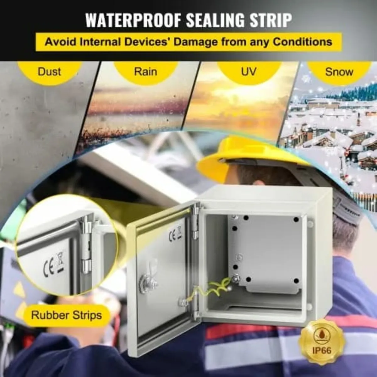 NEMA Steel Enclosure, 20x20x15 cm NEMA 4X Steel El - Image 3