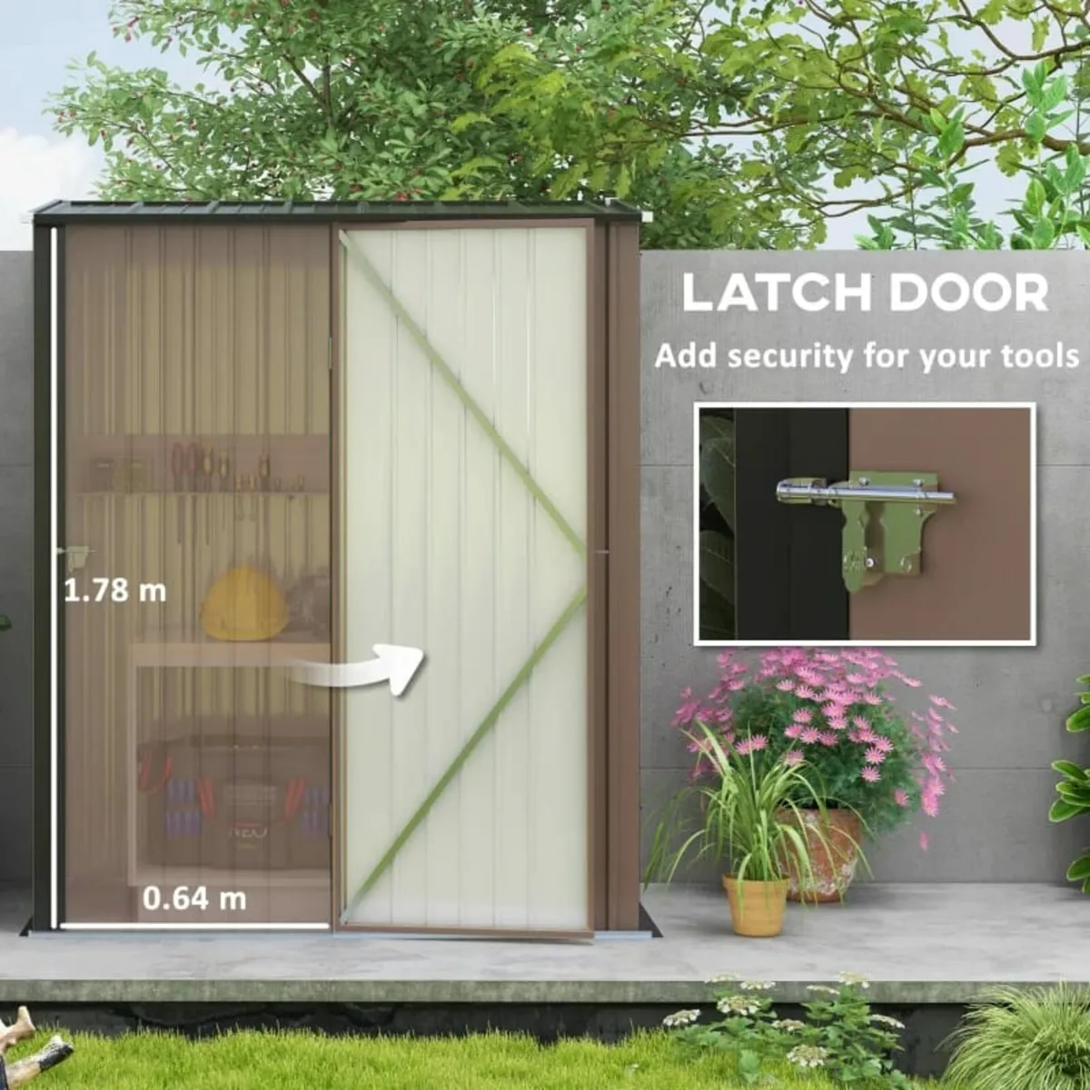 5.3ft× 3.1ft Outdoor Storage Shed, Steel Garden Sh - Image 4