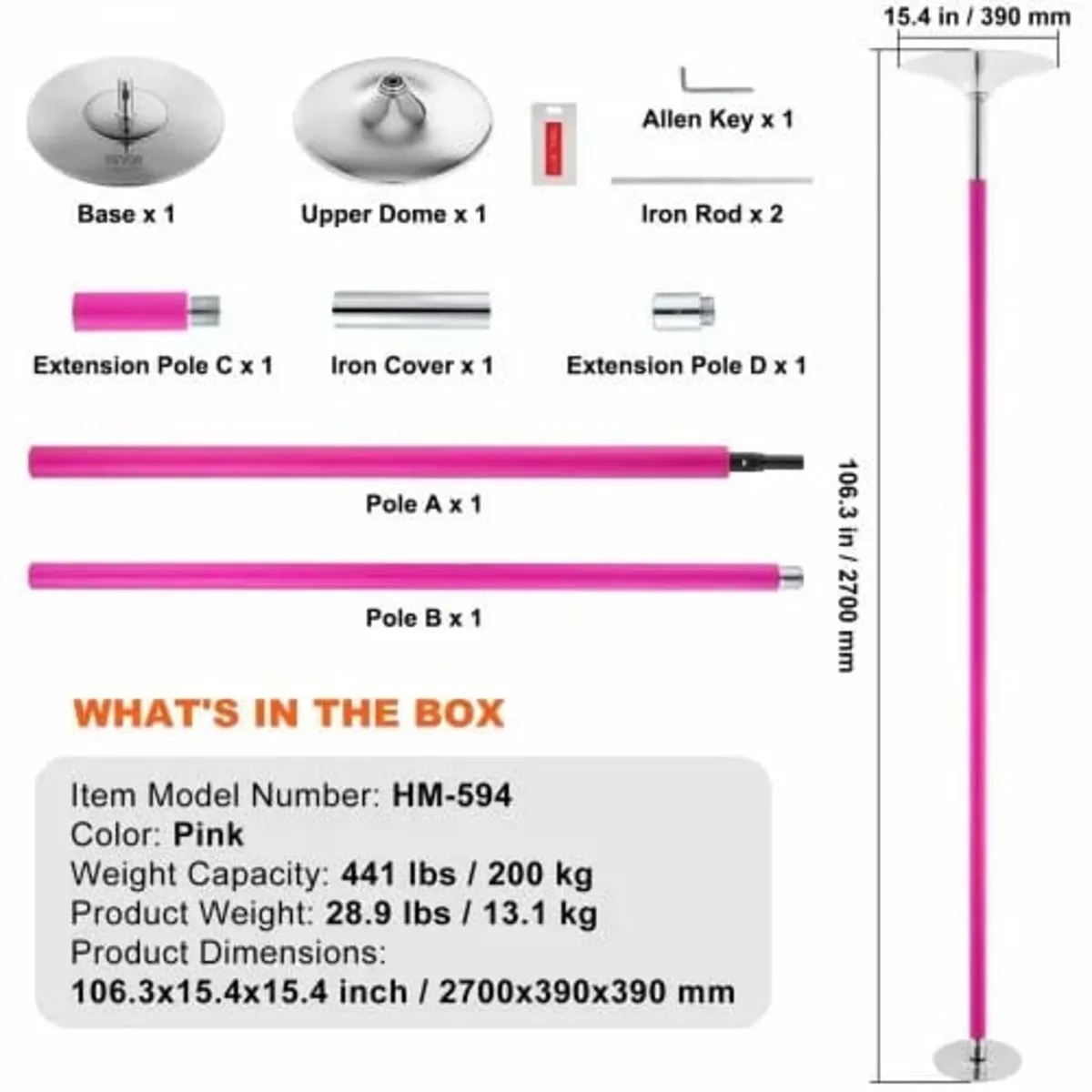 Dancing Pole, Spinning Static Dancing Pole Kit, Po - Image 3