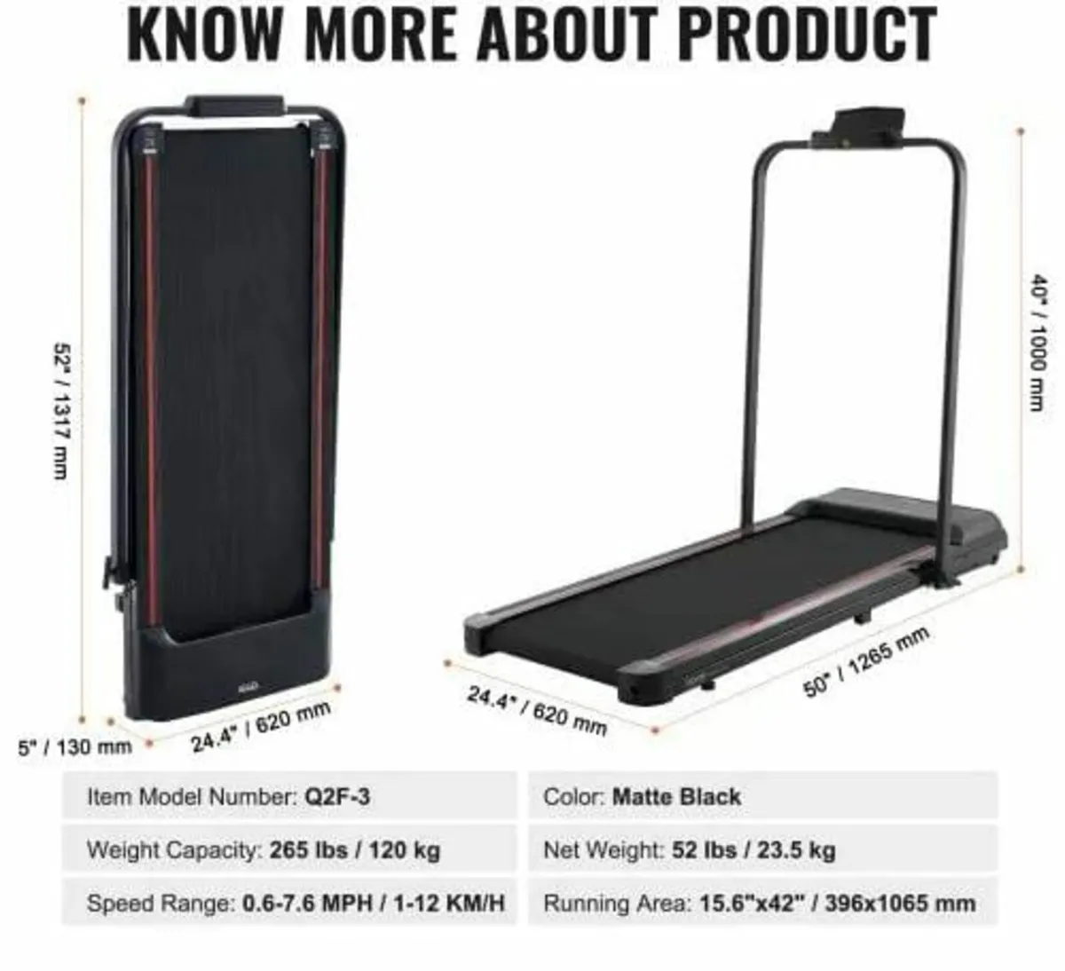 Walking Pad, Under Desk Treadmill for Home Office, - Image 3