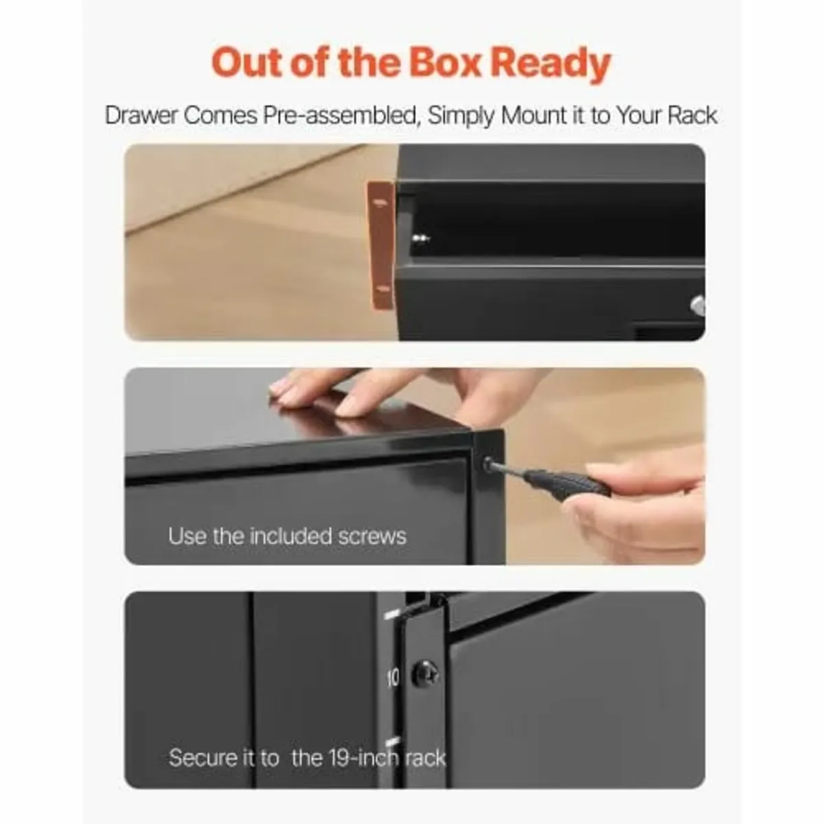 3U Rack Mount Drawer, 22.68 kg Max Load-Bearing, L - Image 4