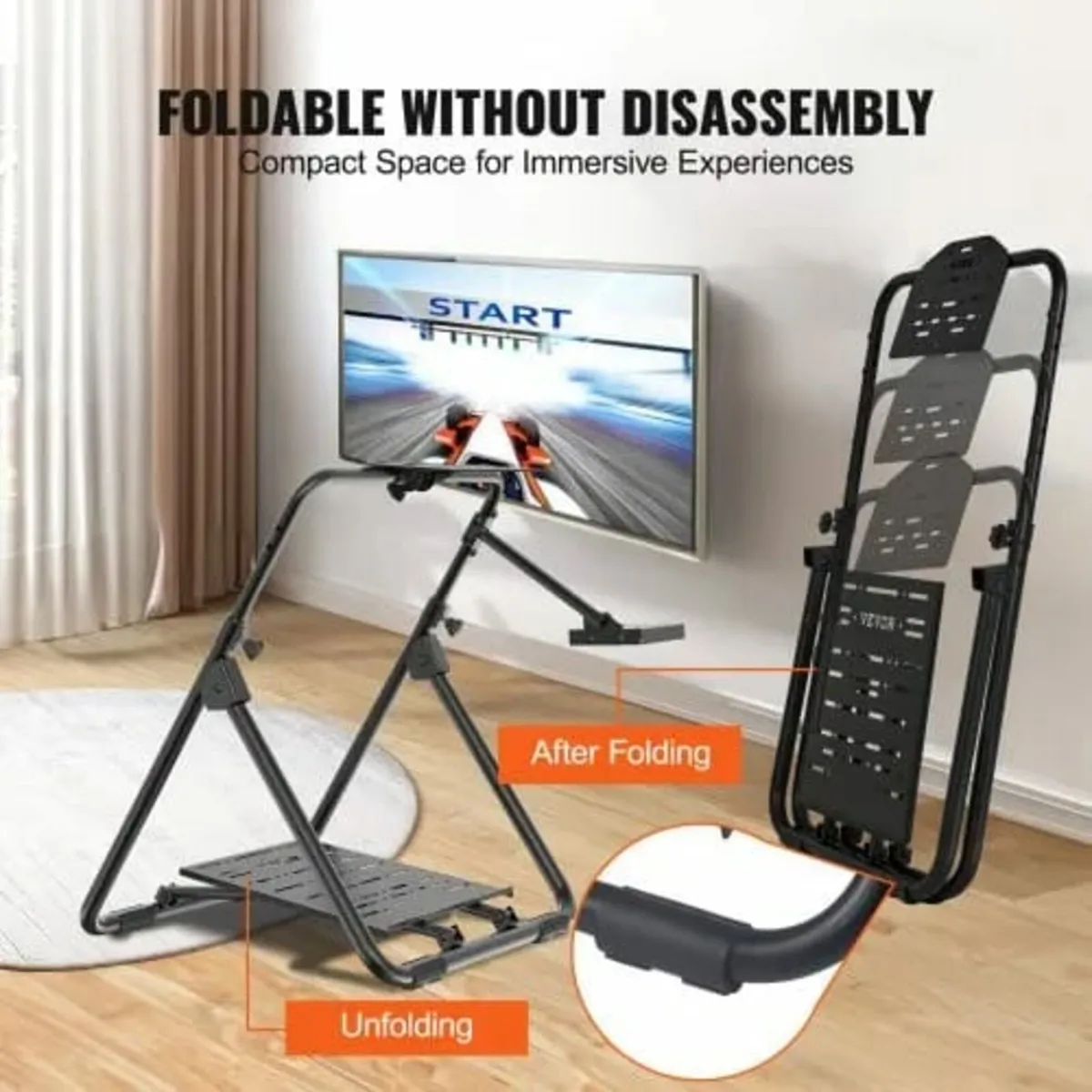 Foldable Racing Steering Wheel Stand, Height Adjus - Image 4