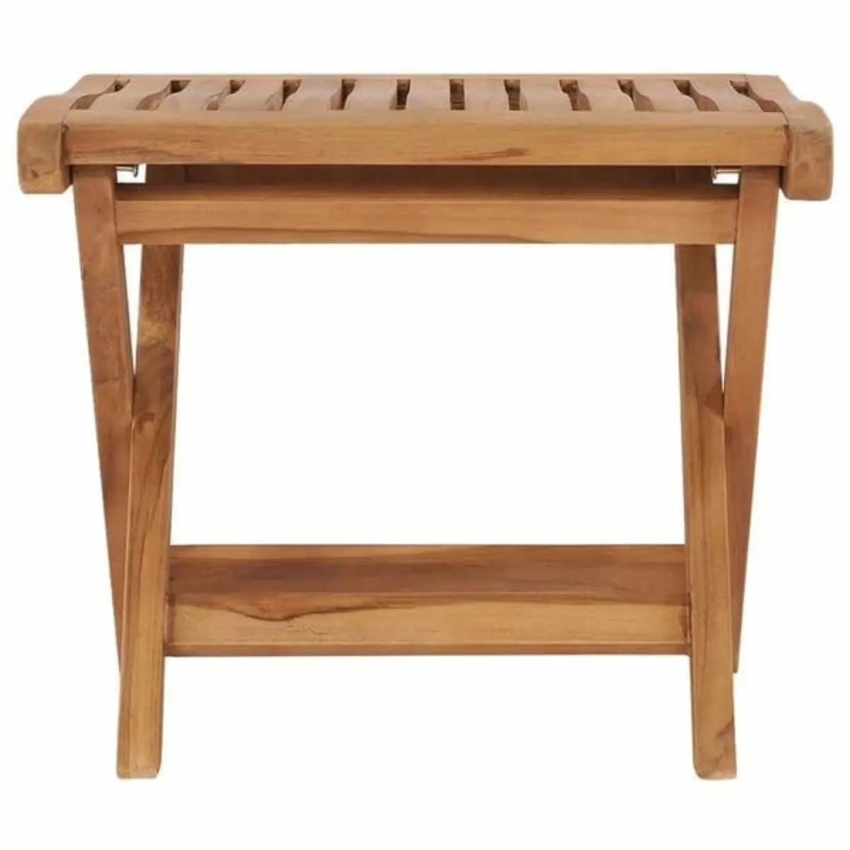 Folding Footrest 46.5x49x41.5 cm Solid Teak Wood - Image 2