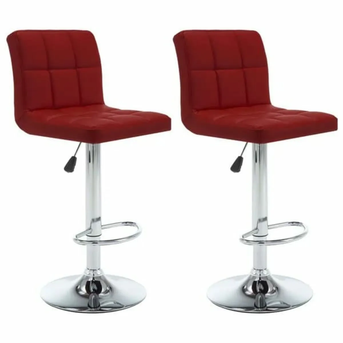 Bar Stools 2 pcs Wine Red Faux Leather - Image 1