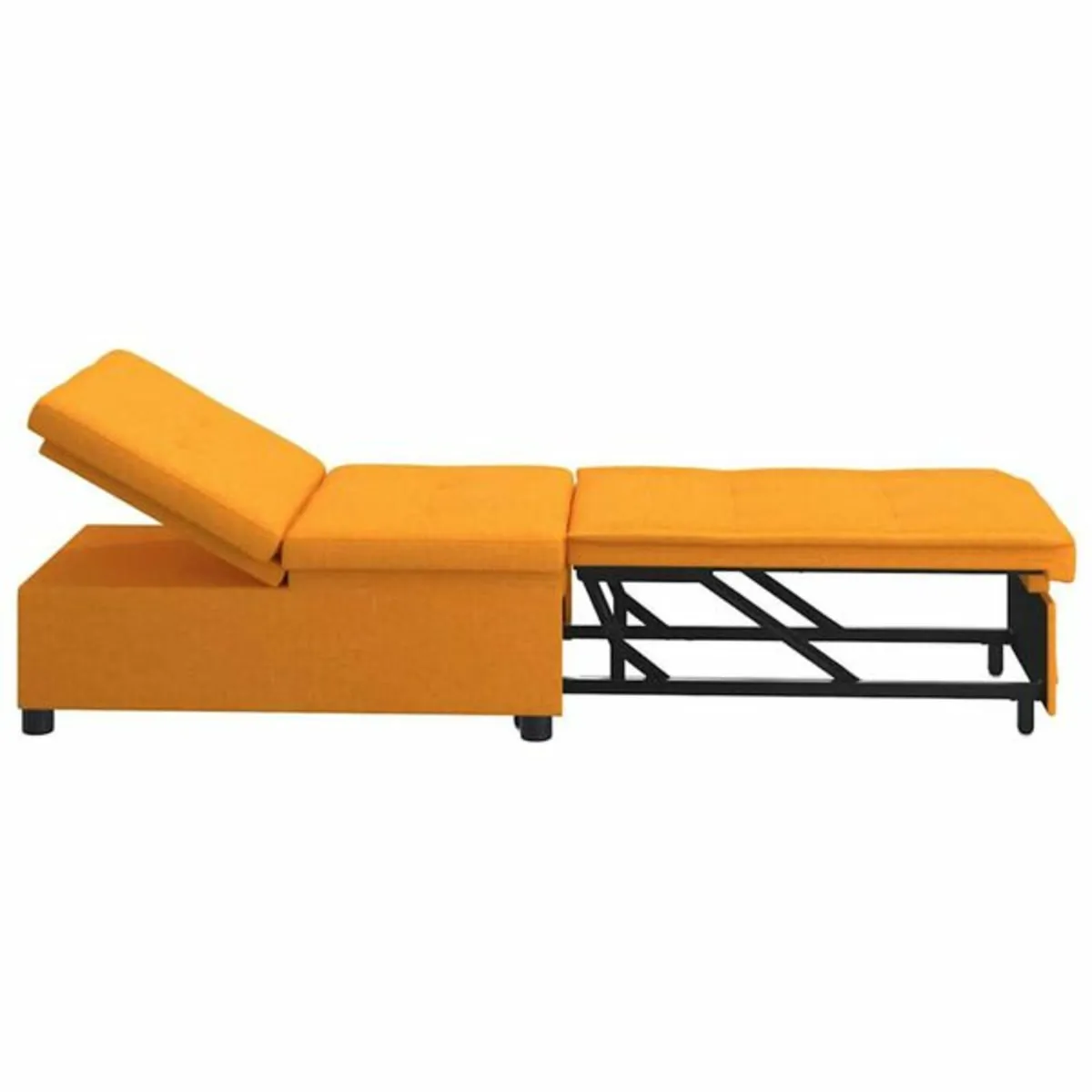 Sofa Bed Dark yellow 194 x 67 x 37 cm Fabric - Image 4