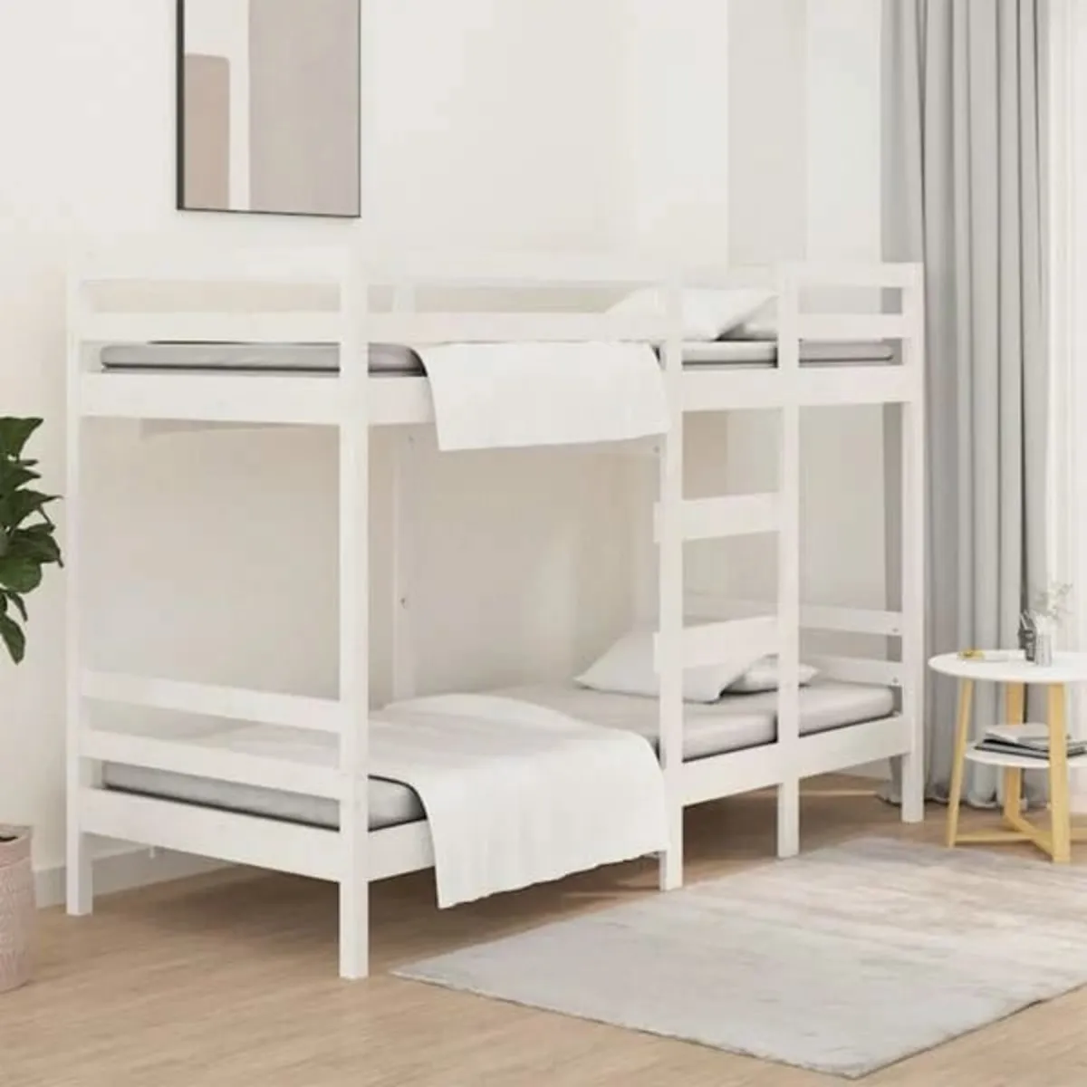 Bunk Bed without Mattress White 75x190 cm Small Si - Image 1