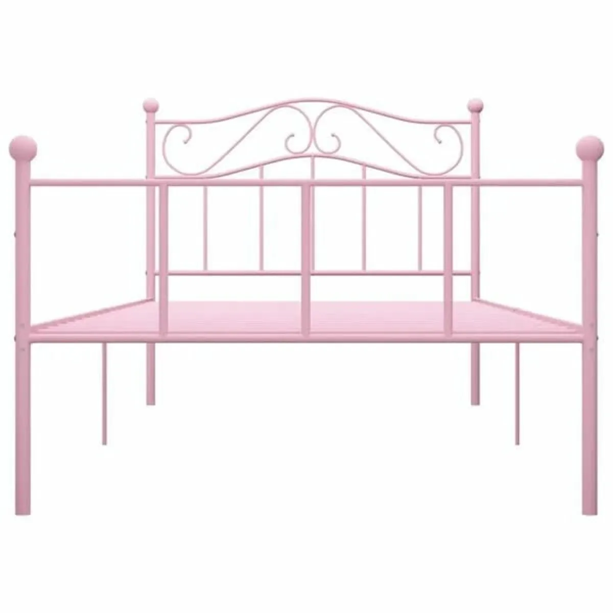 Bed Frame without Mattress Pink Metal 90x200 cm - Image 4