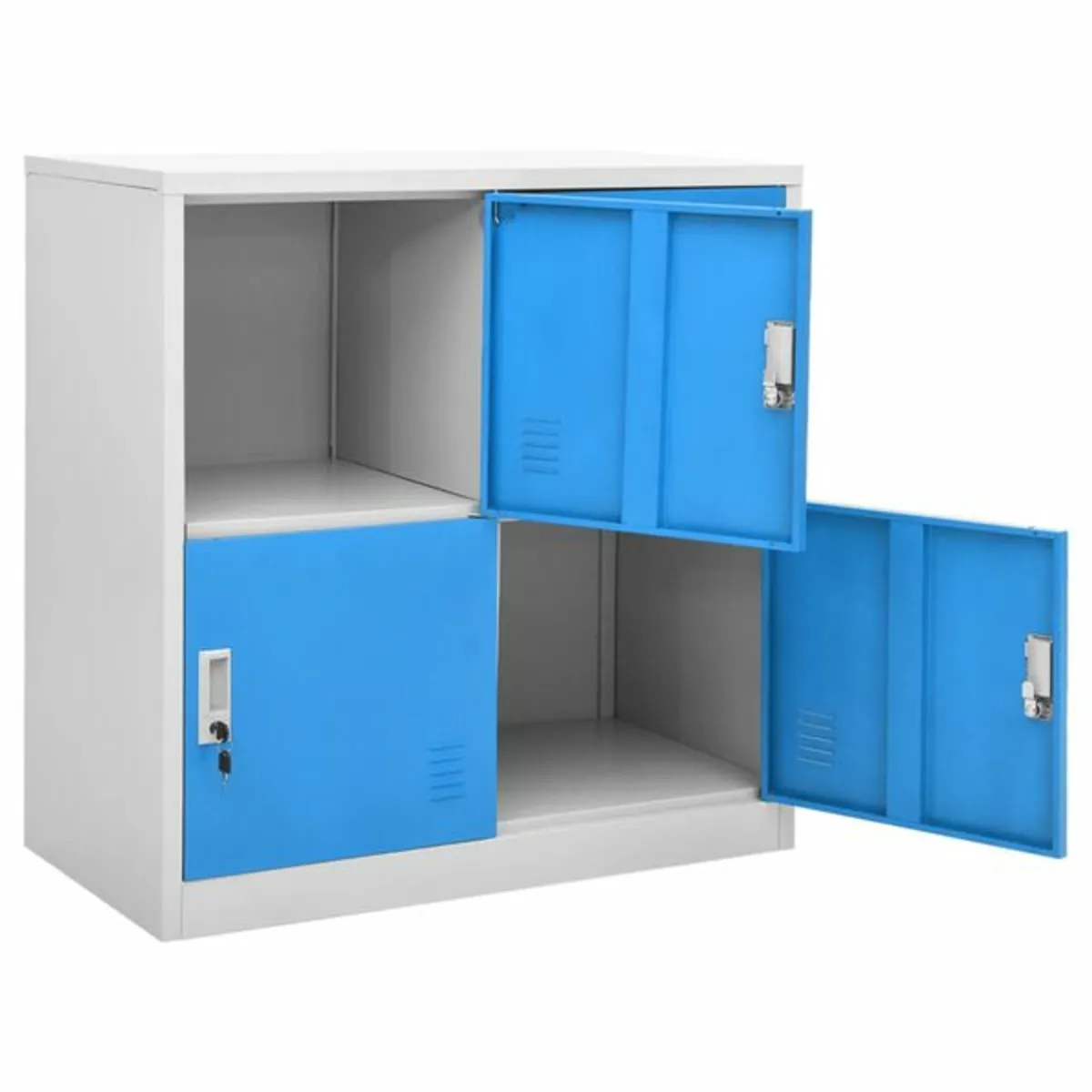 Locker Cabinet Light Grey and Blue 90x45x92.5 cm S - Image 4