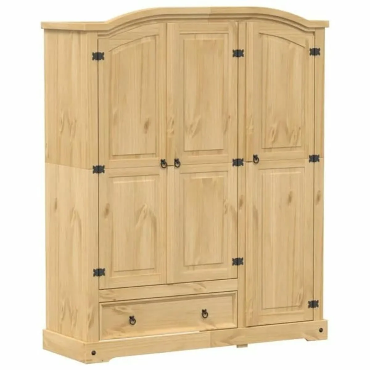 Wardrobe Corona 151.5x52x186 cm Solid Wood Pine - Image 4
