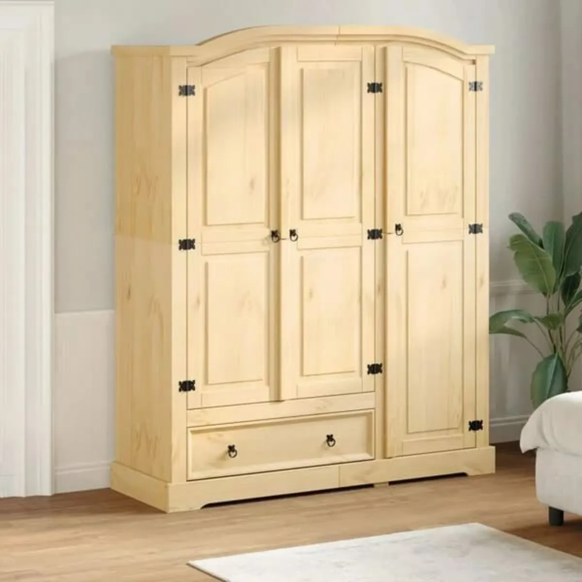 Wardrobe Corona 151.5x52x186 cm Solid Wood Pine - Image 1