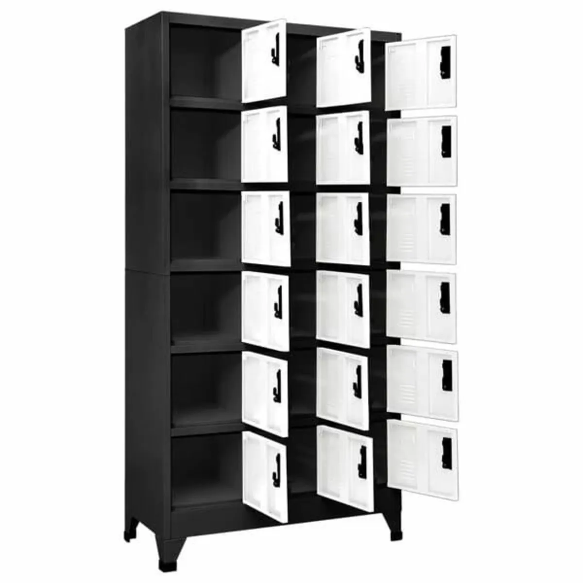 Locker Cabinet Anthracite and White 90x40x180 cm S - Image 4