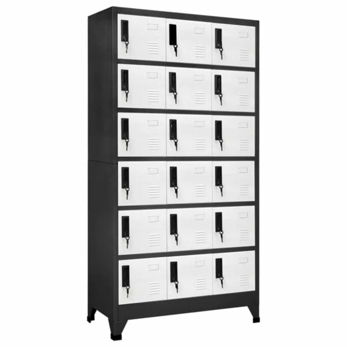 Locker Cabinet Anthracite and White 90x40x180 cm S - Image 1
