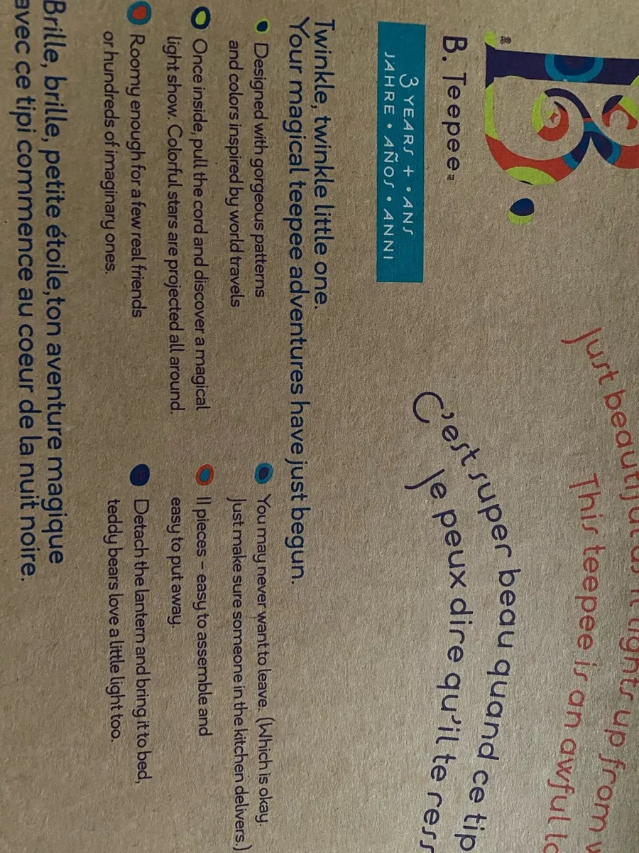 Children’s Authentic B Teepee Tent - Image 3