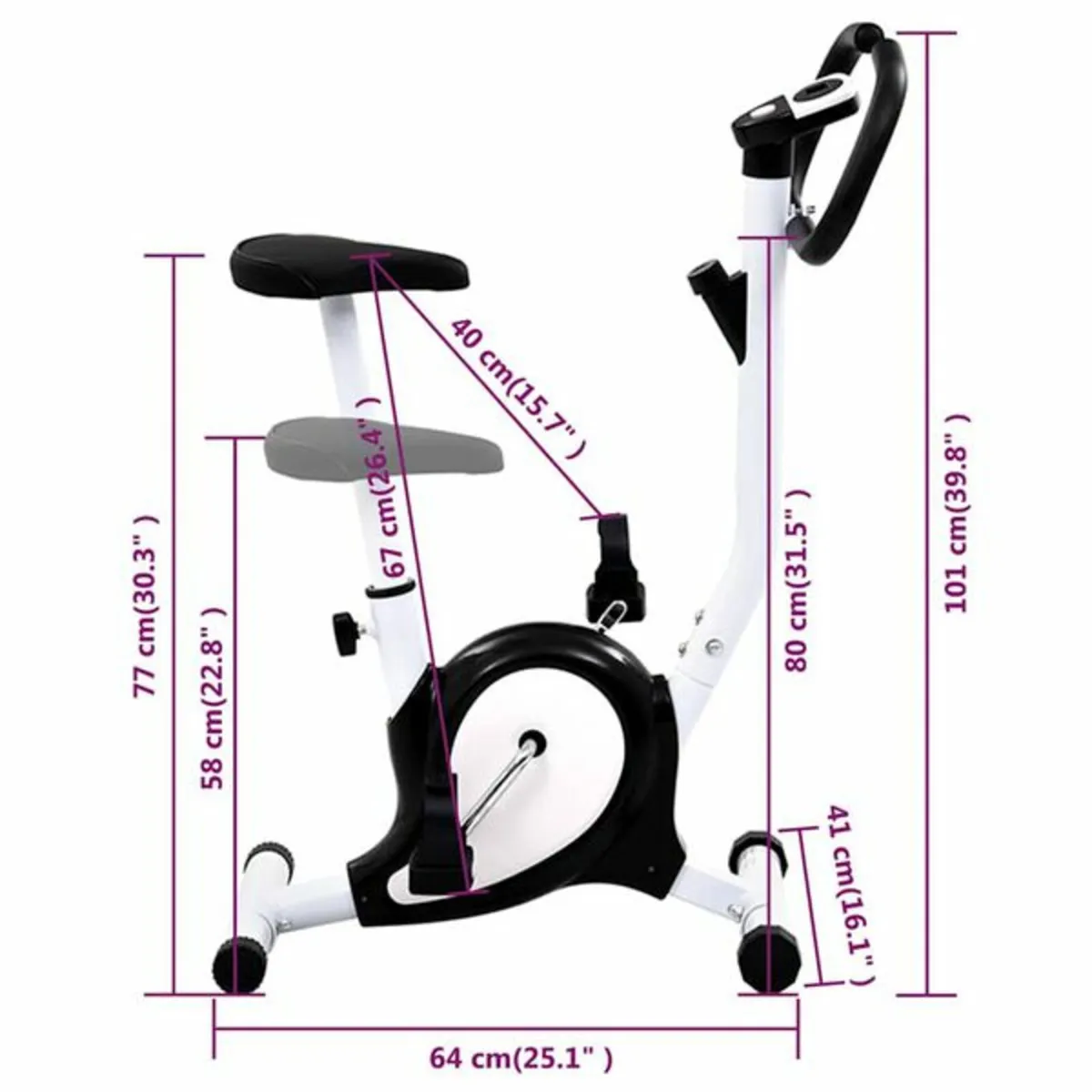Exercise Bike with Belt Resistance Black - Image 3