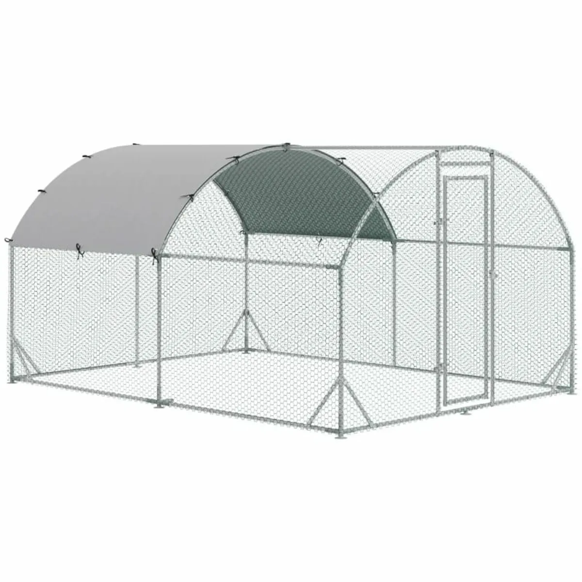 Walk In Chicken Run Galvanised Chicken Coop Hen Po - Image 2