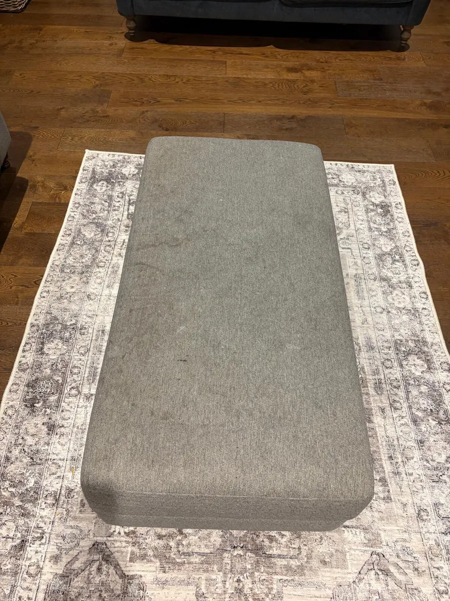Grey 3 seater couch with matching Ottoman - Image 4