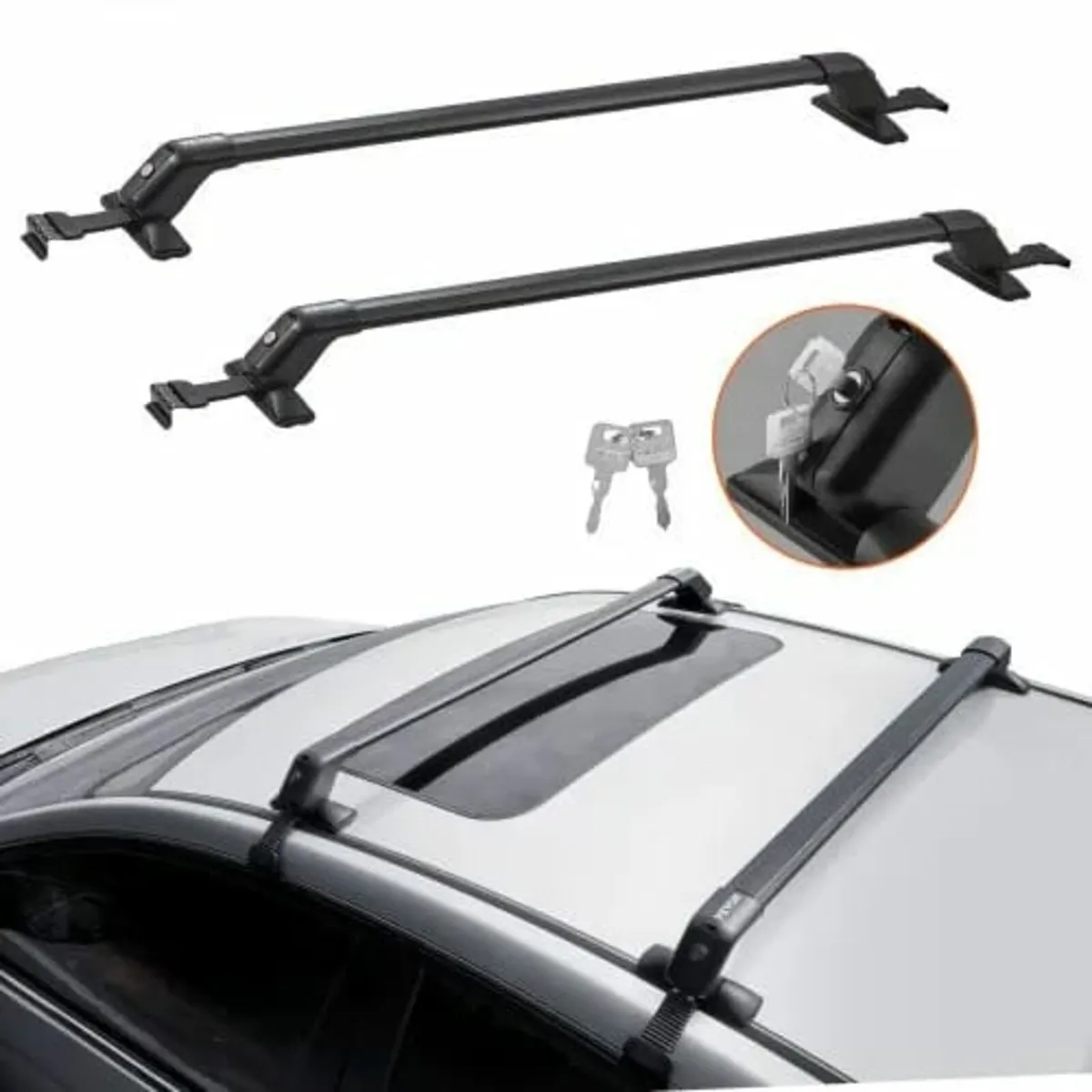 l Roof Rack Cross Bars, Thickened Aluminum - Image 1