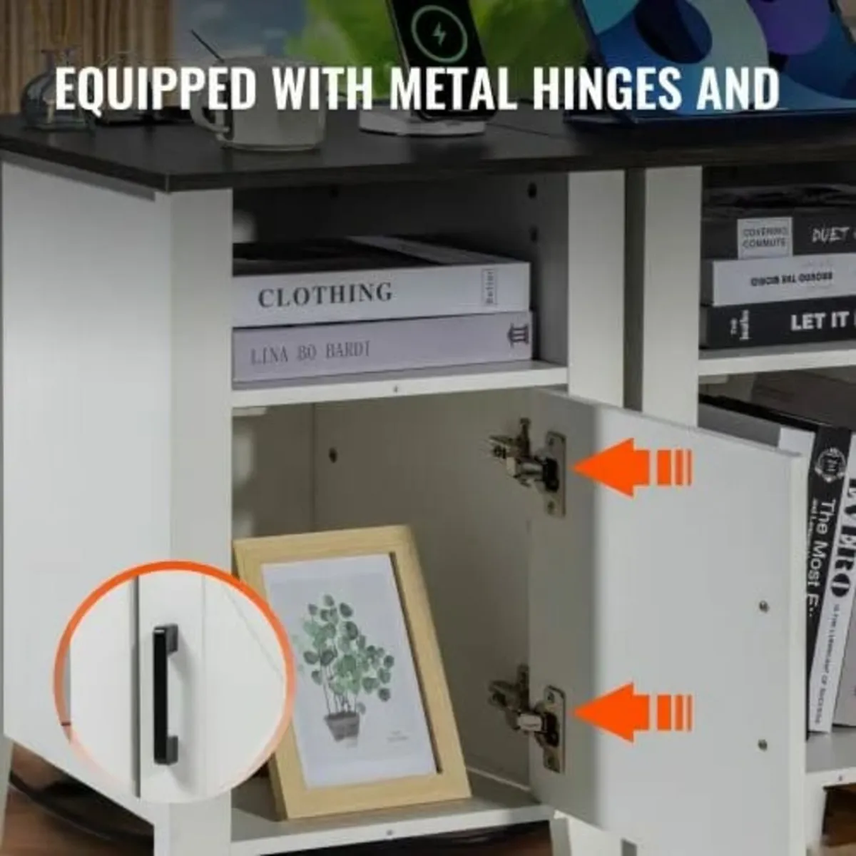 Farmhouse End Table, Set of 2, Square Night Stand - Image 2