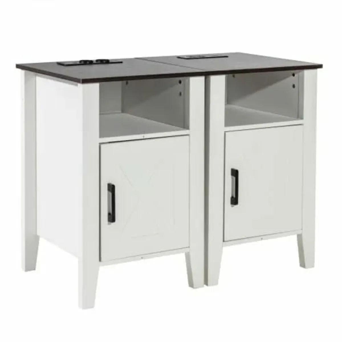 Farmhouse End Table, Set of 2, Square Night Stand - Image 1