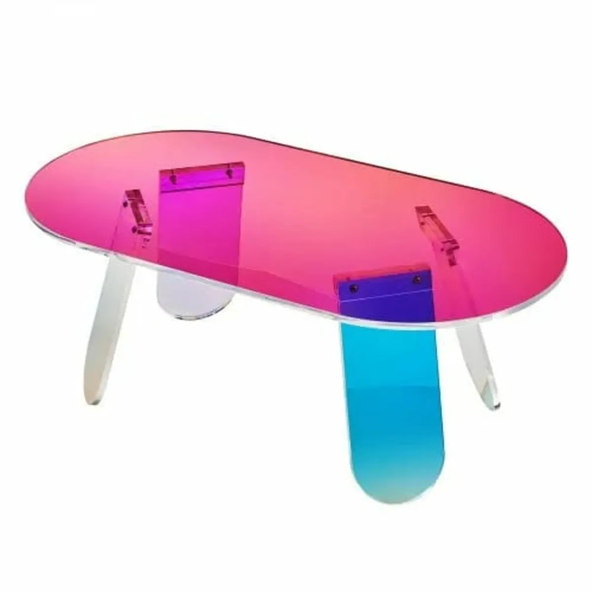 Acrylic Coffee Table, Iridescent Acrylic End Table - Image 1