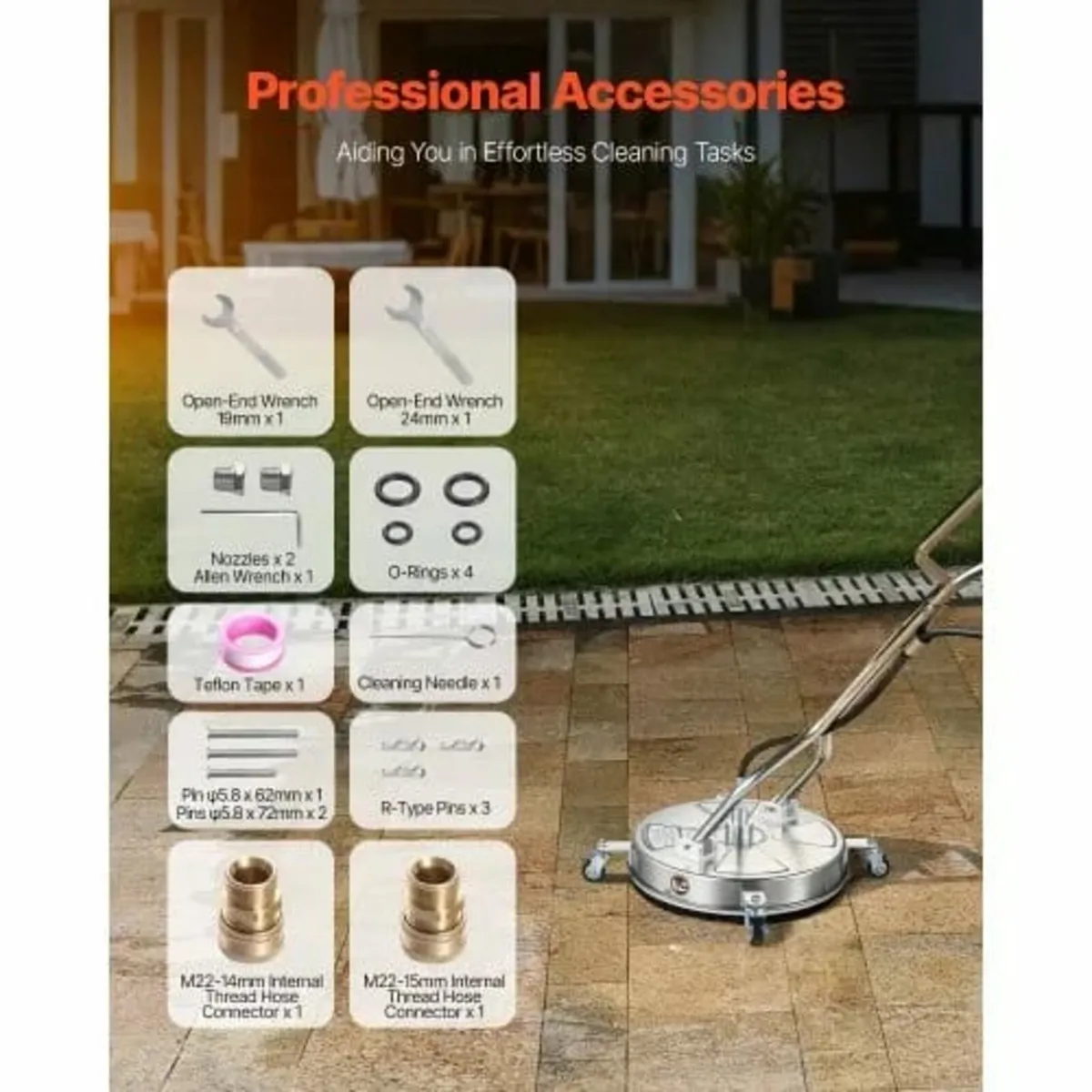 18" Pressure Washer Surface Cleaner, Stainless Ste - Image 3