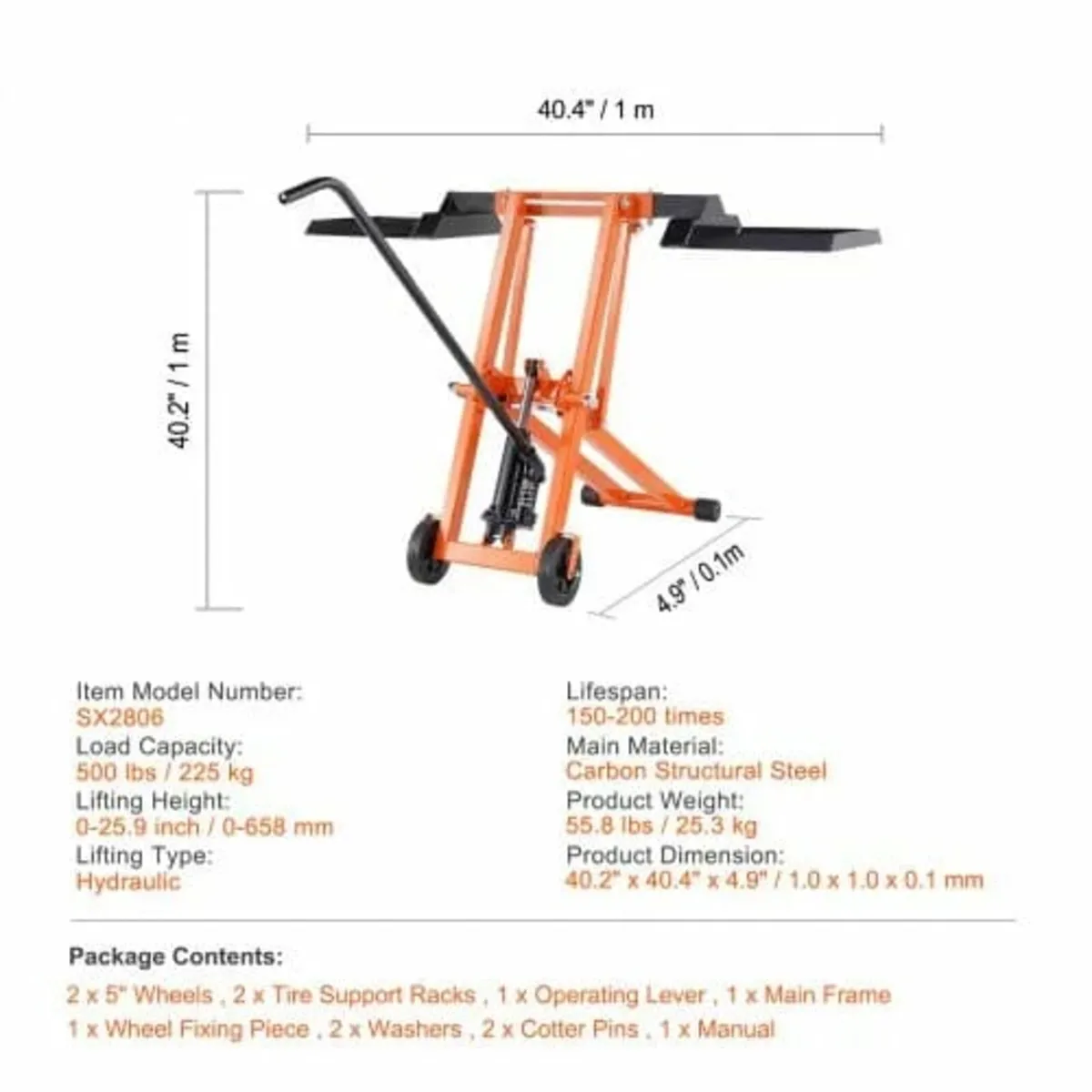 Lawn Mower Lift with Hydraulic Jack, 500 Lbs Weigh - Image 4