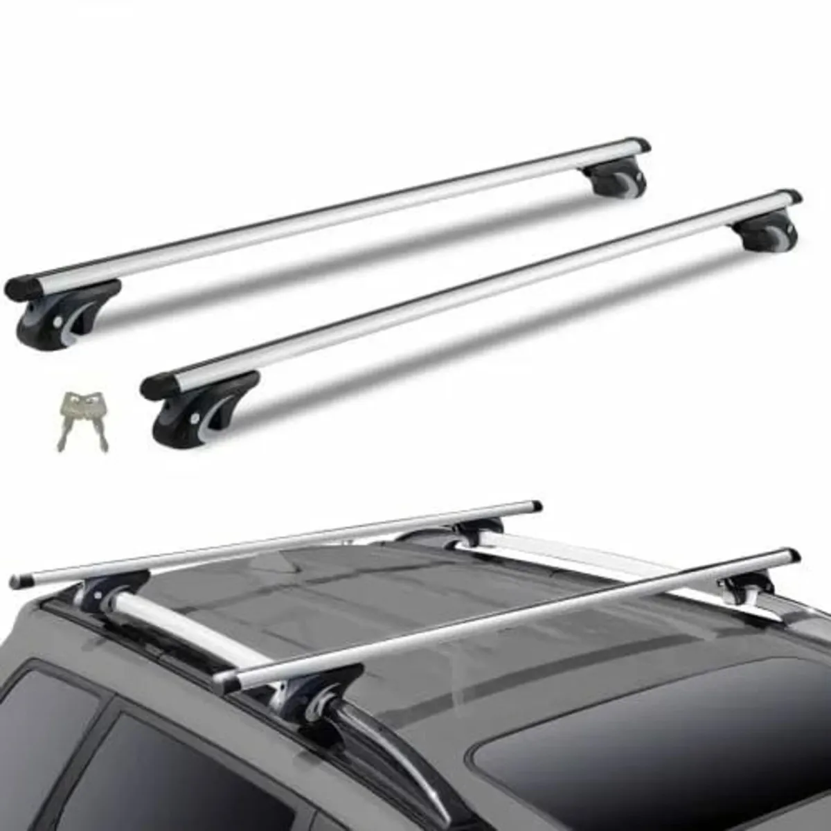 Universal Roof Rack Cross Bars, 137.2cm Aluminum R - Image 1