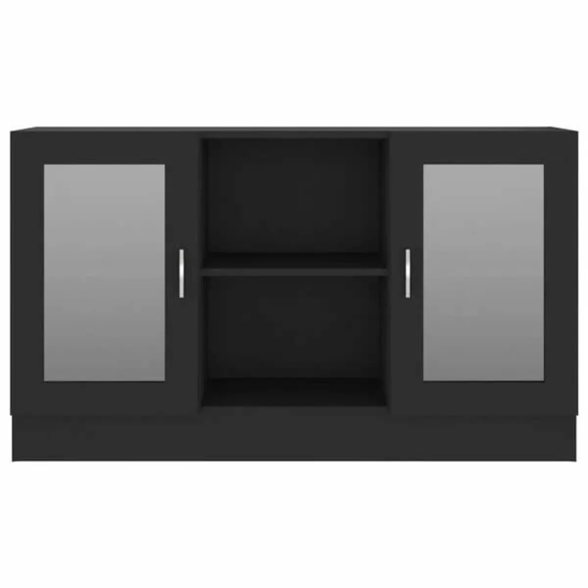 Vitrine Cabinet Black 120x30.5x70 cm Engineered Wo - Image 4