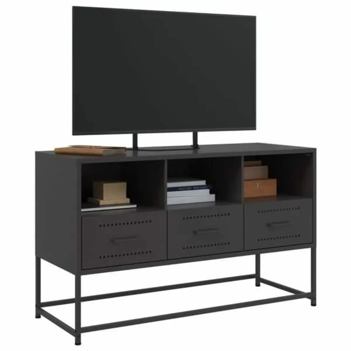 TV Cabinet Black 100.5x39x60.5 cm Steel - Image 4