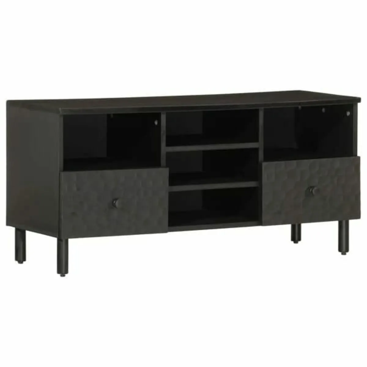 TV Cabinet Black 100x33x46 cm Solid Wood Mango - Image 1
