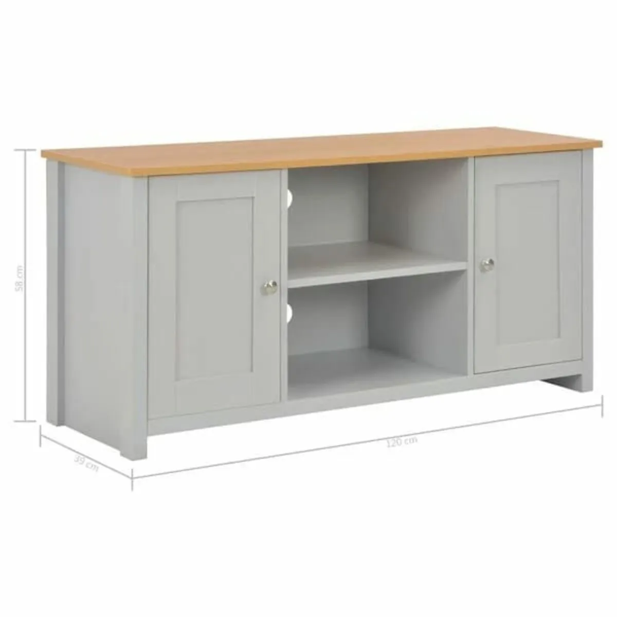 TV Cabinet Grey 120x39x58 cm - Image 3