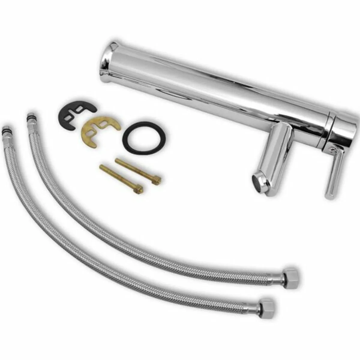 Bathroom Basin with Mixer Tap Ceramic Oval White - Image 4