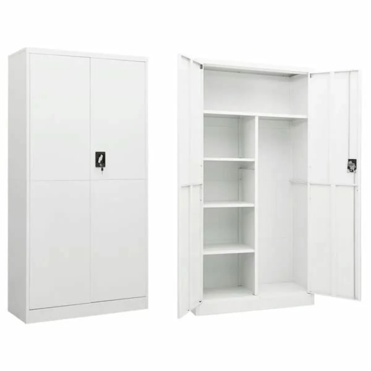 Locker Cabinet White 90x40x180 cm Steel - Image 1