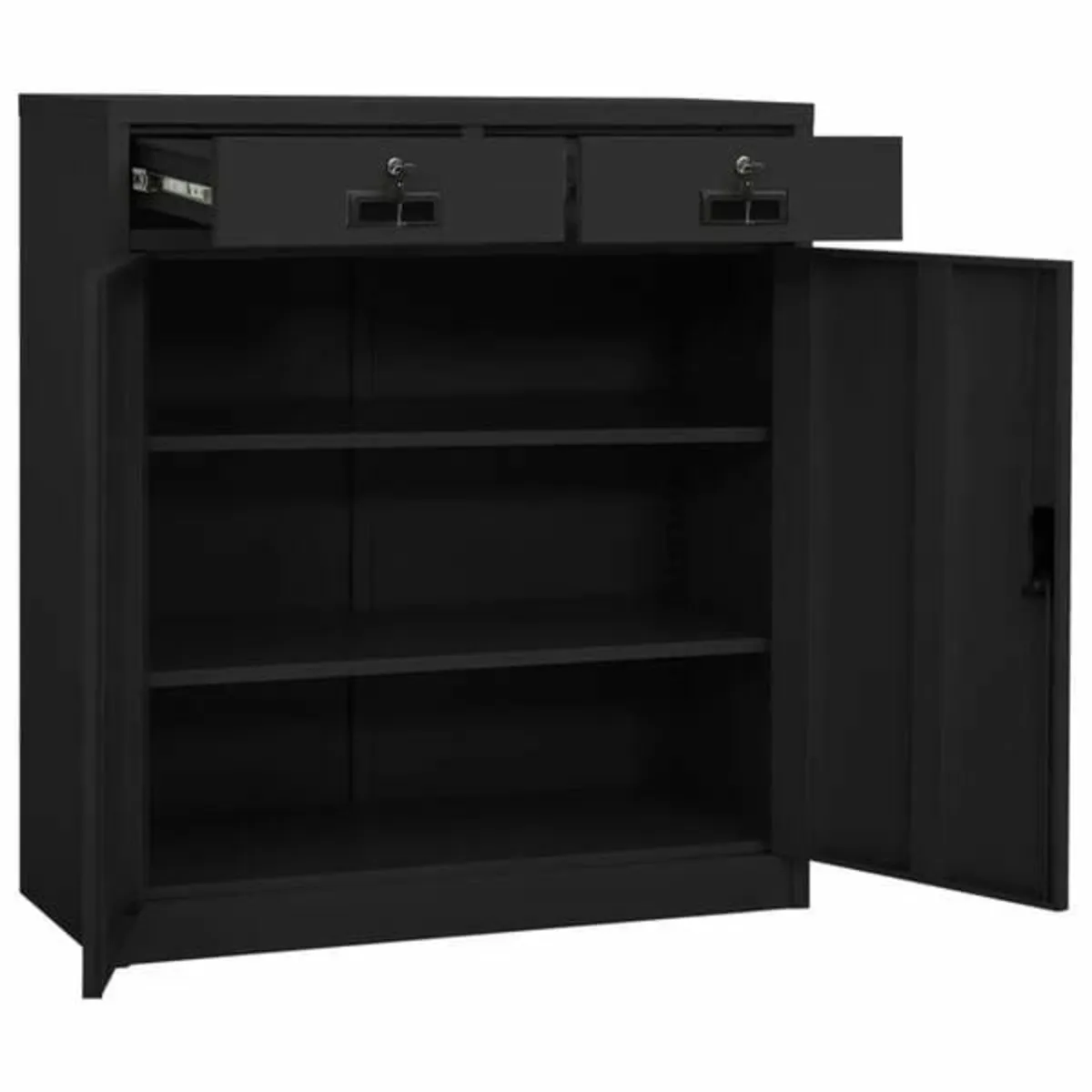 Office Cabinet Anthracite 90x40x102 cm Steel - Image 2